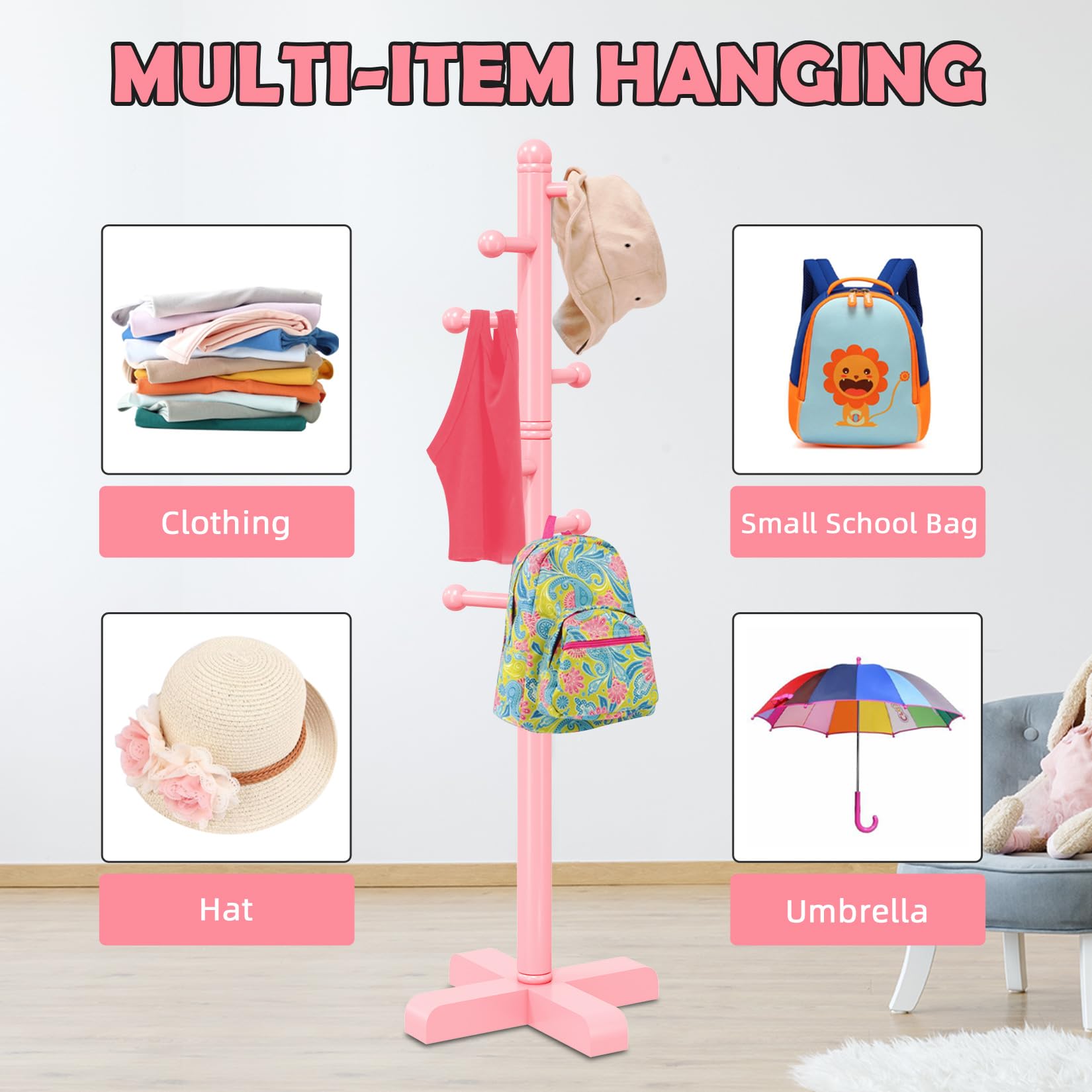 Amazon.com: Azaeahom Coat Rack, Freestanding Coat Racks with 8