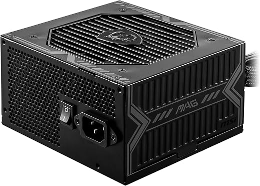 MSI MAG A650BN Power Supply Unit - 650W, 80 Plus Bronze Certified, 12V Single-Rail, DC-to-DC Circuit, 120mm Fan, Active PF...