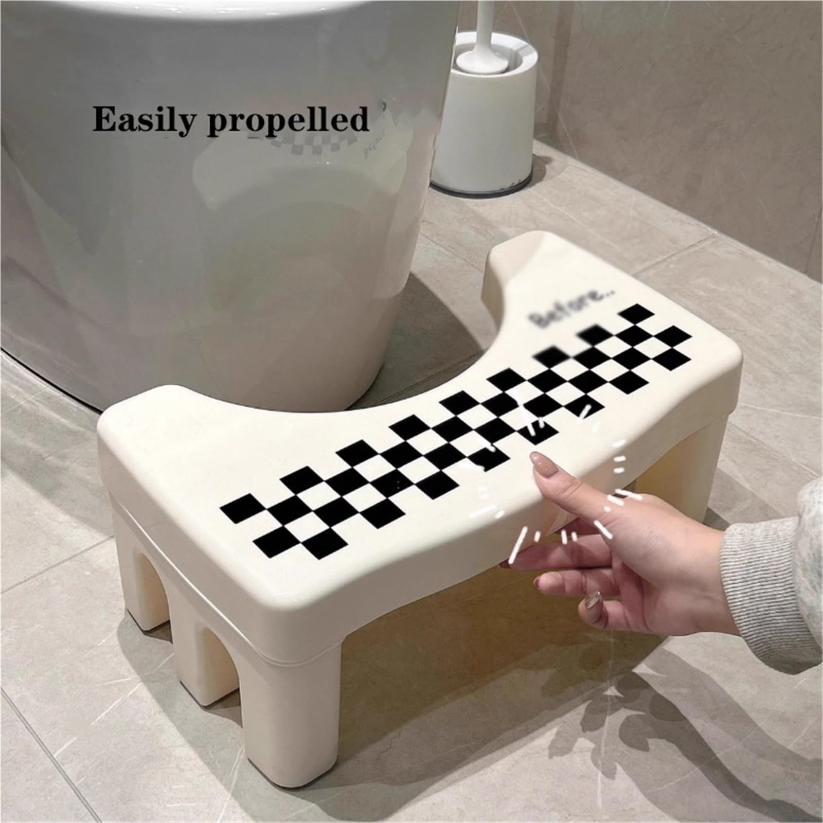 Toilettenhocker, Kunststoff, Toilettenhocker, Kothocker for die Hockhaltung, quadratischer, Rutschfester Badezimmerhocker for Kacken, einfache Aufbewahrung, for Senioren, Kinder(B)