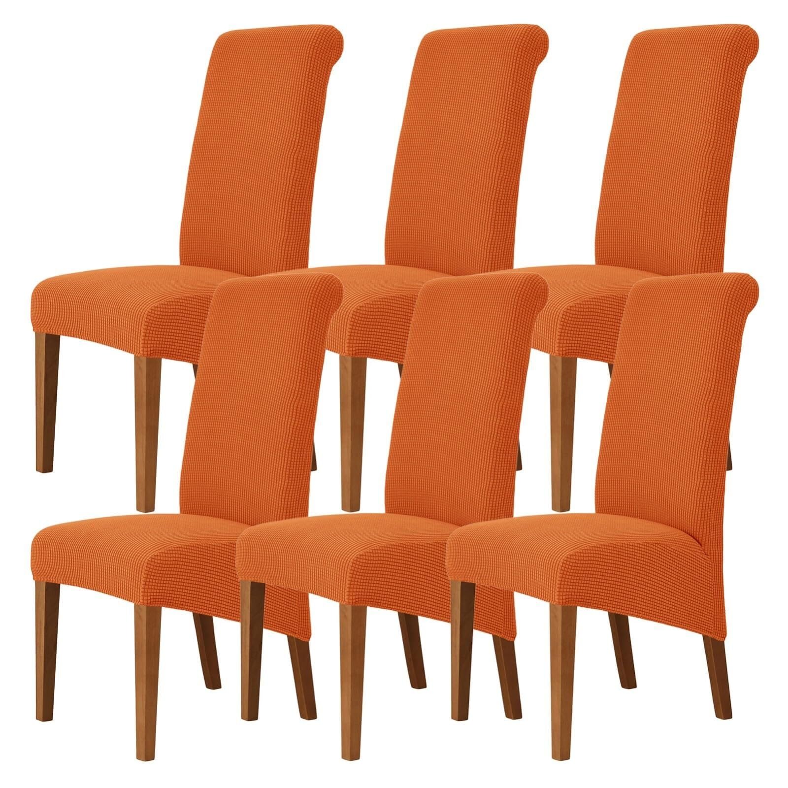 NMVAWIPT Stretch High-Back Dining Chair Covers, Removable Washable Protectors With Elastic Bottom, For Home, Restaurant, Banquet(#21,6Pcs)