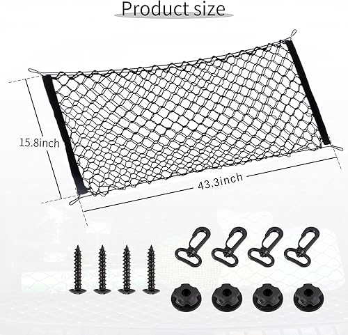 Miniatura 6 de Alpmosn Red de carga elástica ajustable para automóvil, accesorios interiores para maletero con gancho, ajuste universal para automóvil, vehículo,