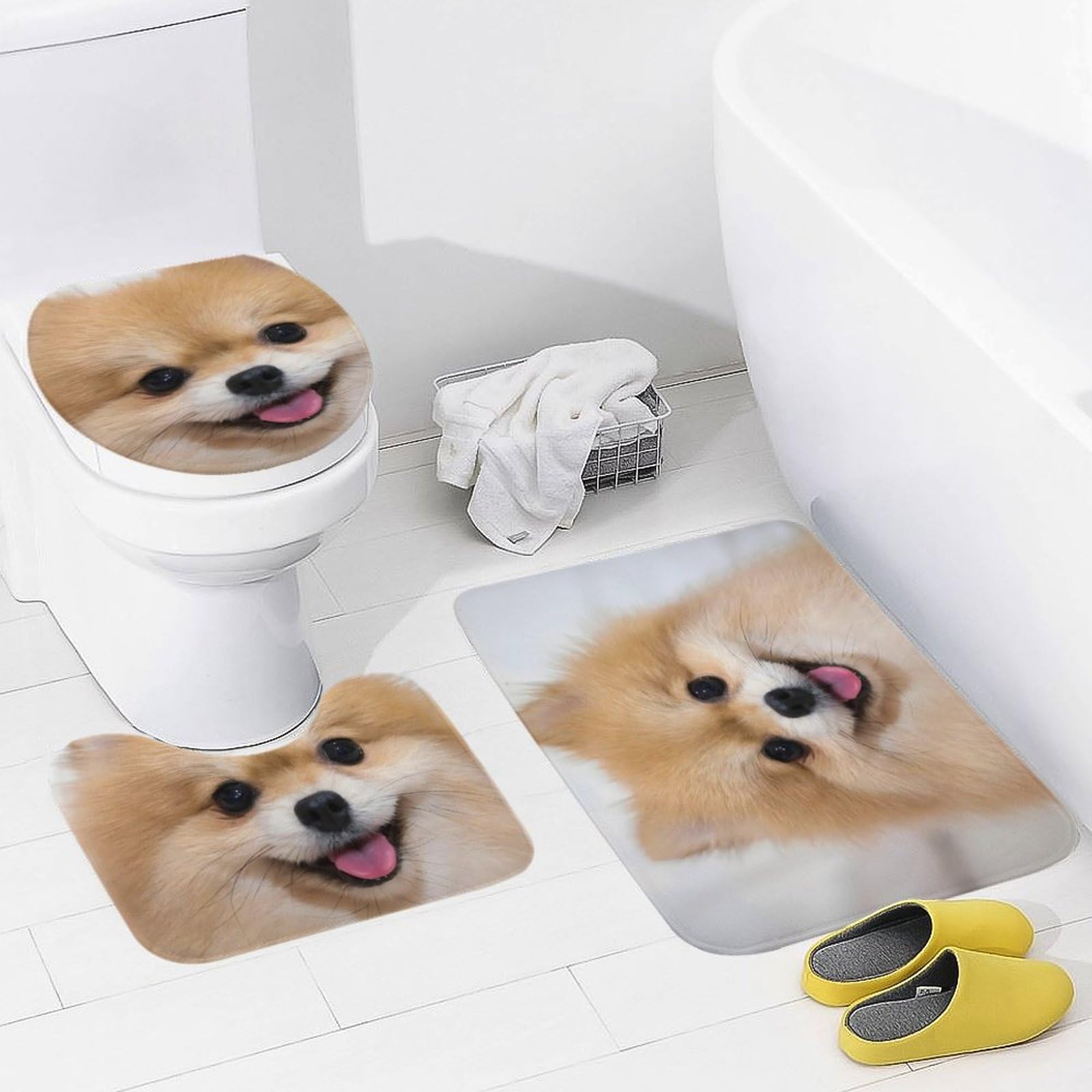 ⭐︎専用⭐︎ ポメラニアンの足様 Amazon | バスマット トイレマット セット 3点 ポメラニアン犬の