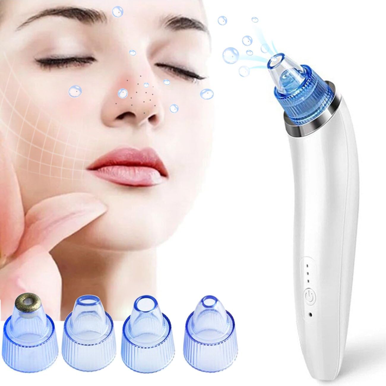 Blackhead Remover, MINPE-USB Electric Vacuum Blackhead Suction Cleanser Blackhead and Comedone Acne Extractor Tool
