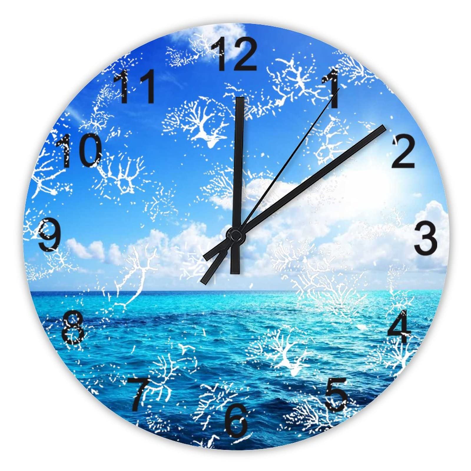 Horloge murale silencieuse grand format pour décorer une cuisine lumineuse