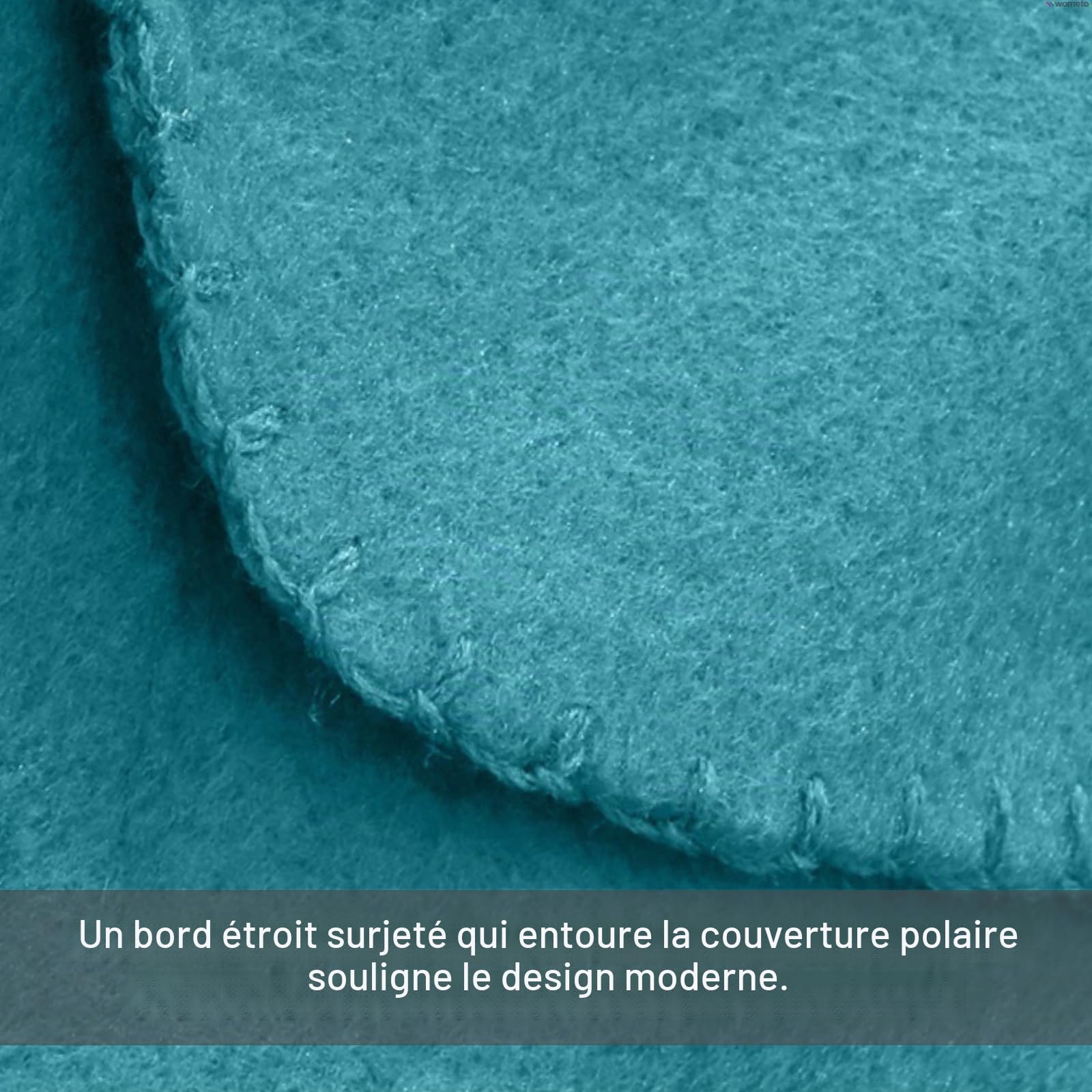 wometo Lot de 10 couvertures polaires oekoTex 130 x 160 cm, env. 400 g, avec anti-boulochage et bord surjeté, turquoise