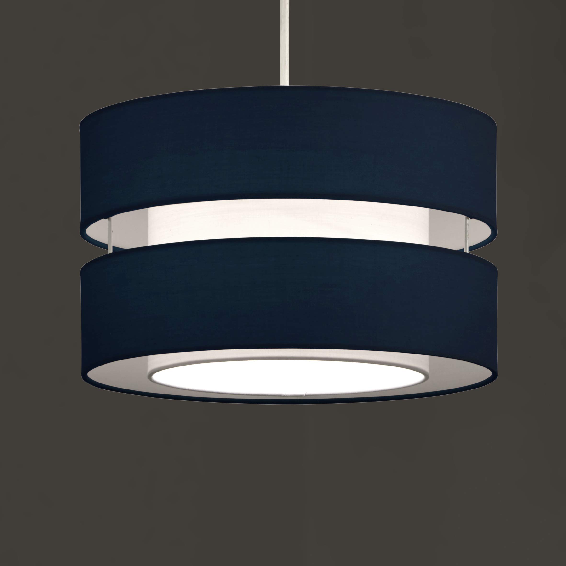 K Living Navy Blue Layer Fabric Ceiling Light Shade Pendant Navy