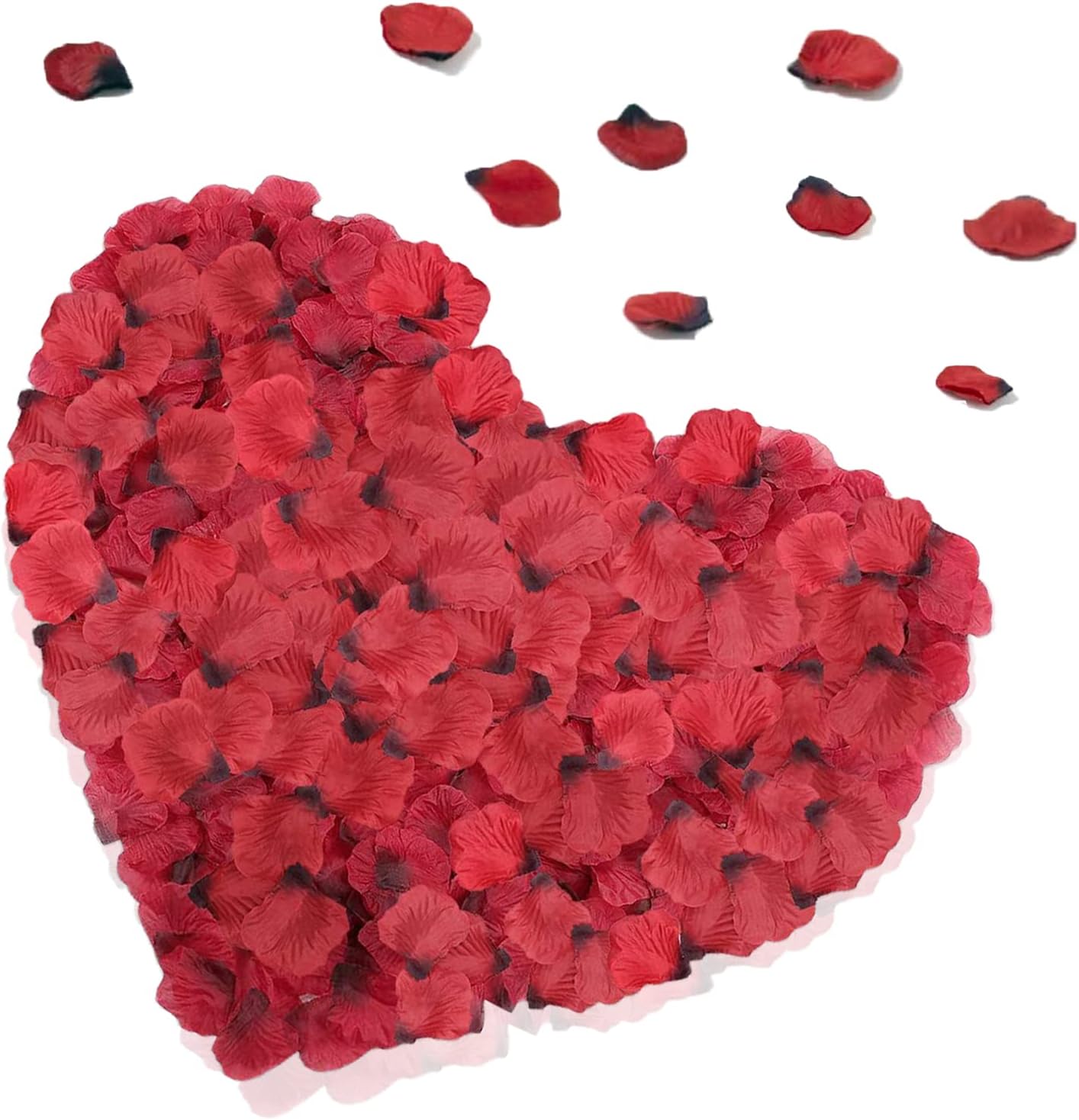3000 Piezas Pétalos de Rosa, Pétalos de Flores Artificiales, Pétalos de Rosa de Seda Falsos Rojos Degradados Decoración Romántica de La Boda, Aniversario Del Día de San Valentín, Olor agradable