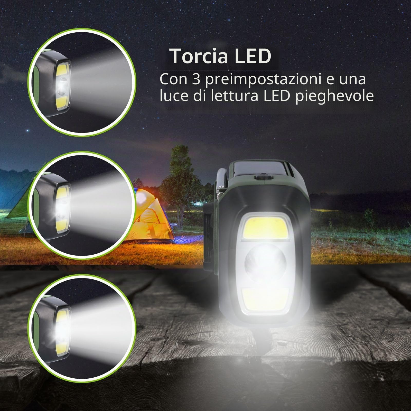 Radio di emergenza – Versione portatile – DAB+ / FM – Funzionamento a batteria/manovella/alimentazione solare/alimentazione tramite USB – Sveglia – Verde/Nero