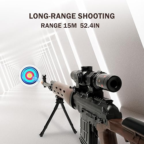 Miniatura 3 de Modified Classic Sniper SVD - Lanzador eléctrico automático de bolas de gel, rango extendido de más de 65 pies, 7.4 V potente, juegos y juguetes