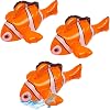 3 Pcs Inflatable Clown Fish, Inflatable Pool Toy Fish, Beach Pool Inflatable Fish, Child Fun Tropical Fish Decoration for Party Beach Theme Summer Celebrations Photo Props Pool Party