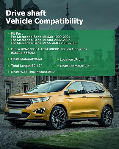 Vista 521 de SCITOO Longitud del eje de hélice del eje de transmisión delantero 36.2 pulgadas compatible con 2001-2004 para Jeep Grand para Cherokee 4.0L