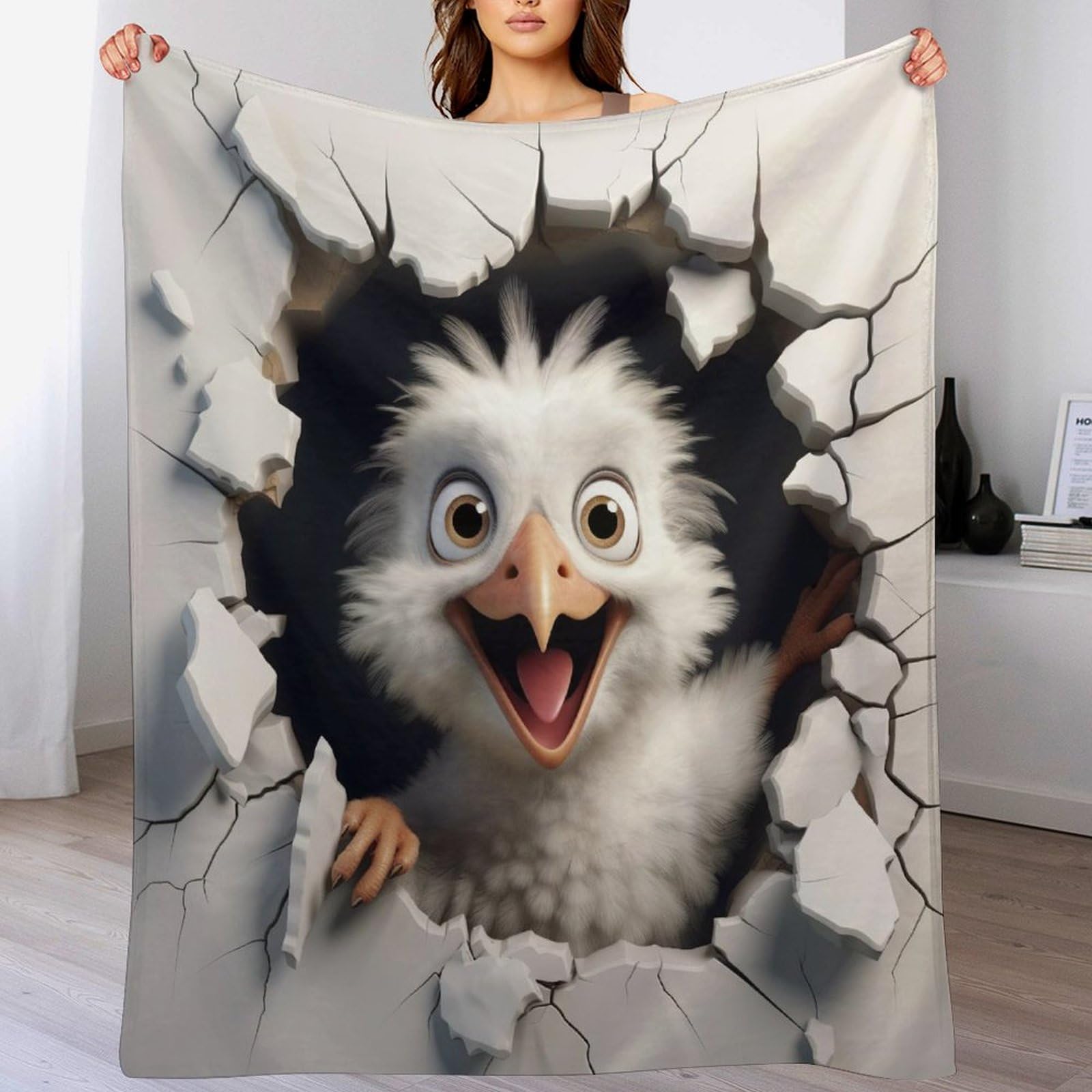 Manta de franela de pollo 100x130 cm mullida para cama y sofá
