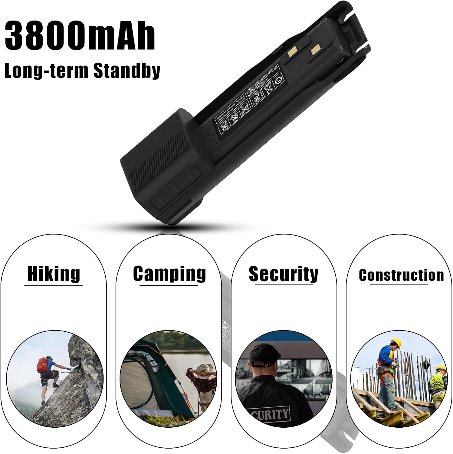 BAOFENG UV-82HP Battery Extended 3800mAh USB-C Charger Repleacement BL-8 Li-ion Battery for UV-82 Ham Radio Compatible with UV-82C UV-89 GMRS Series Walkie Talkie