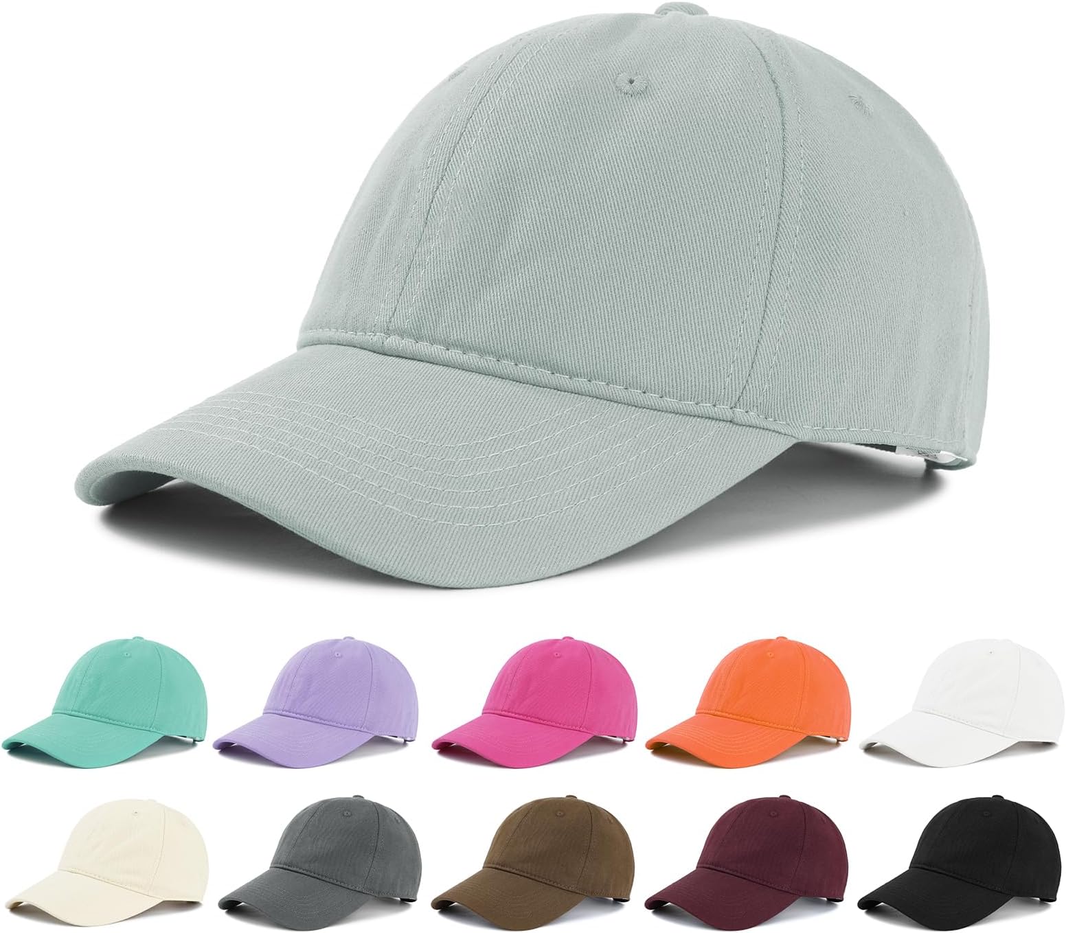 Baseball Cap for Women Men Adjustable Cotton Dad Hat, Classic Plain Ponytail Hat for Workout & Everyday Wear
