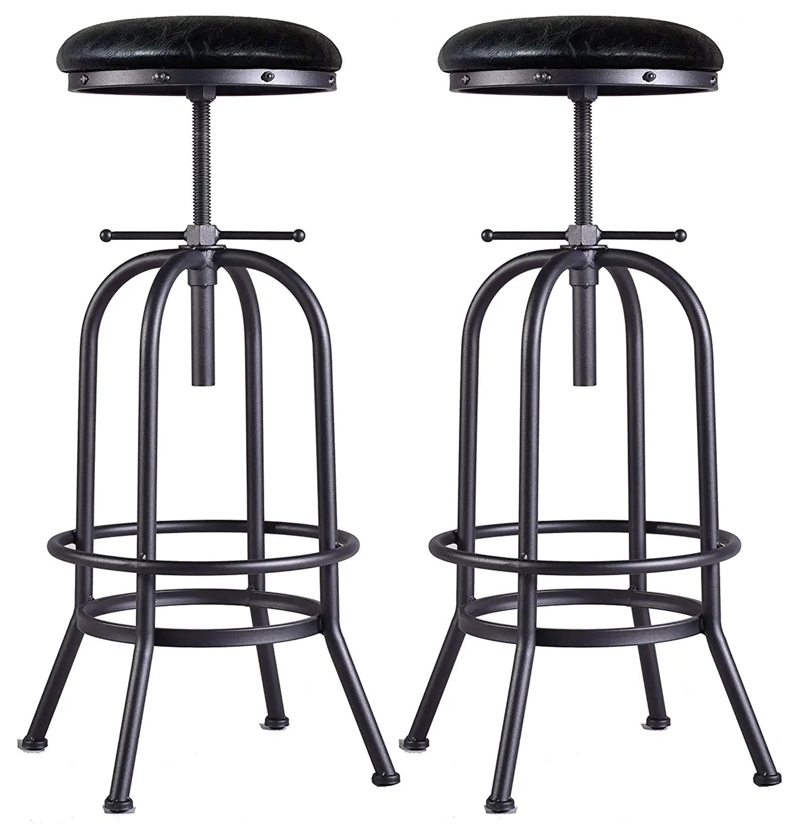 Lokkhan 32 Inch Vintage Industrial Bar Stool Swivel Upholstered