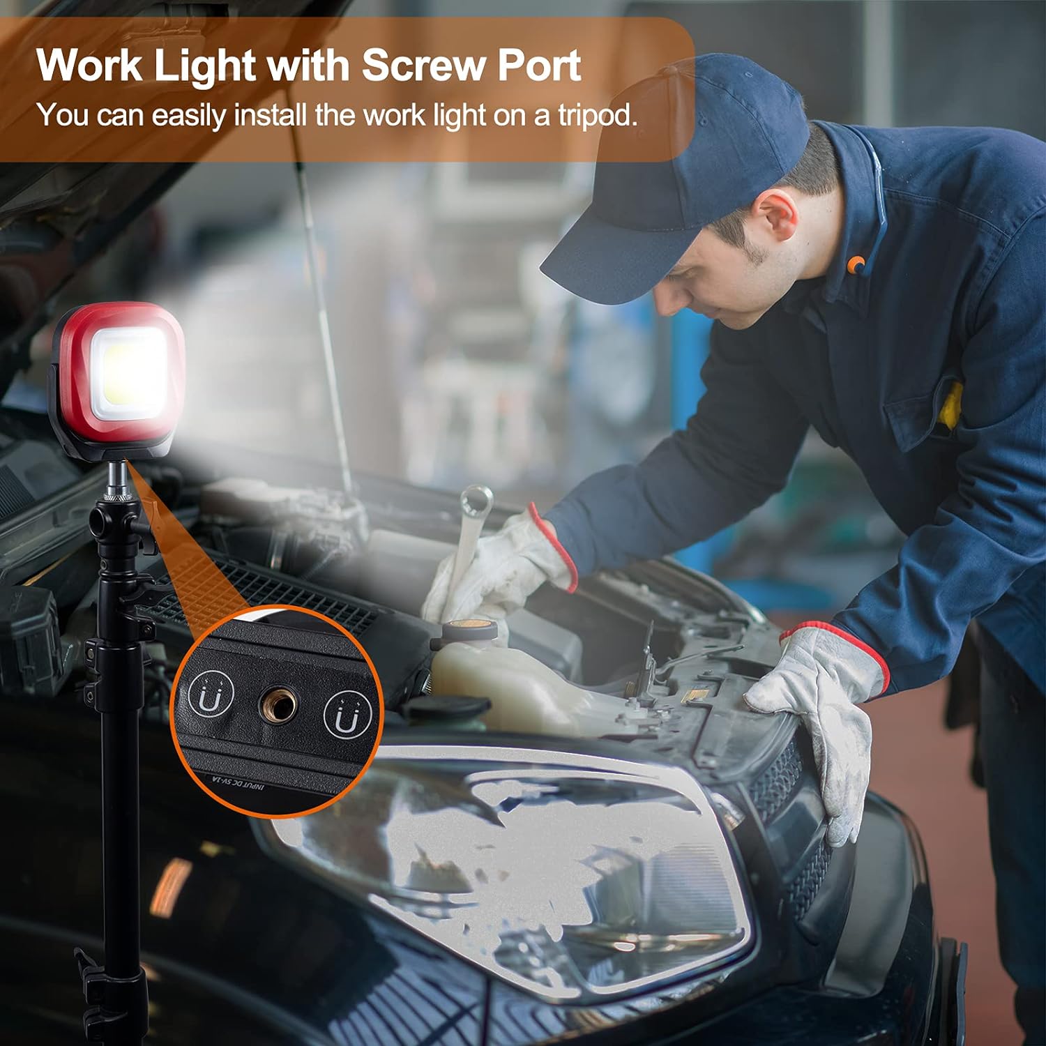 ORHOMELIFE Magnetic Work Light, 42 LEDs 1000 Lumens Rechargeable Portable Magnetic Flashlight Inspection Light for Car Repair, Camping, Emergency & Job Site Lighting (2 PCS) - Image 6