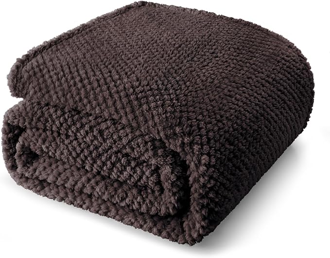 Fleece Blanket, 90x90 Inch, Coffee