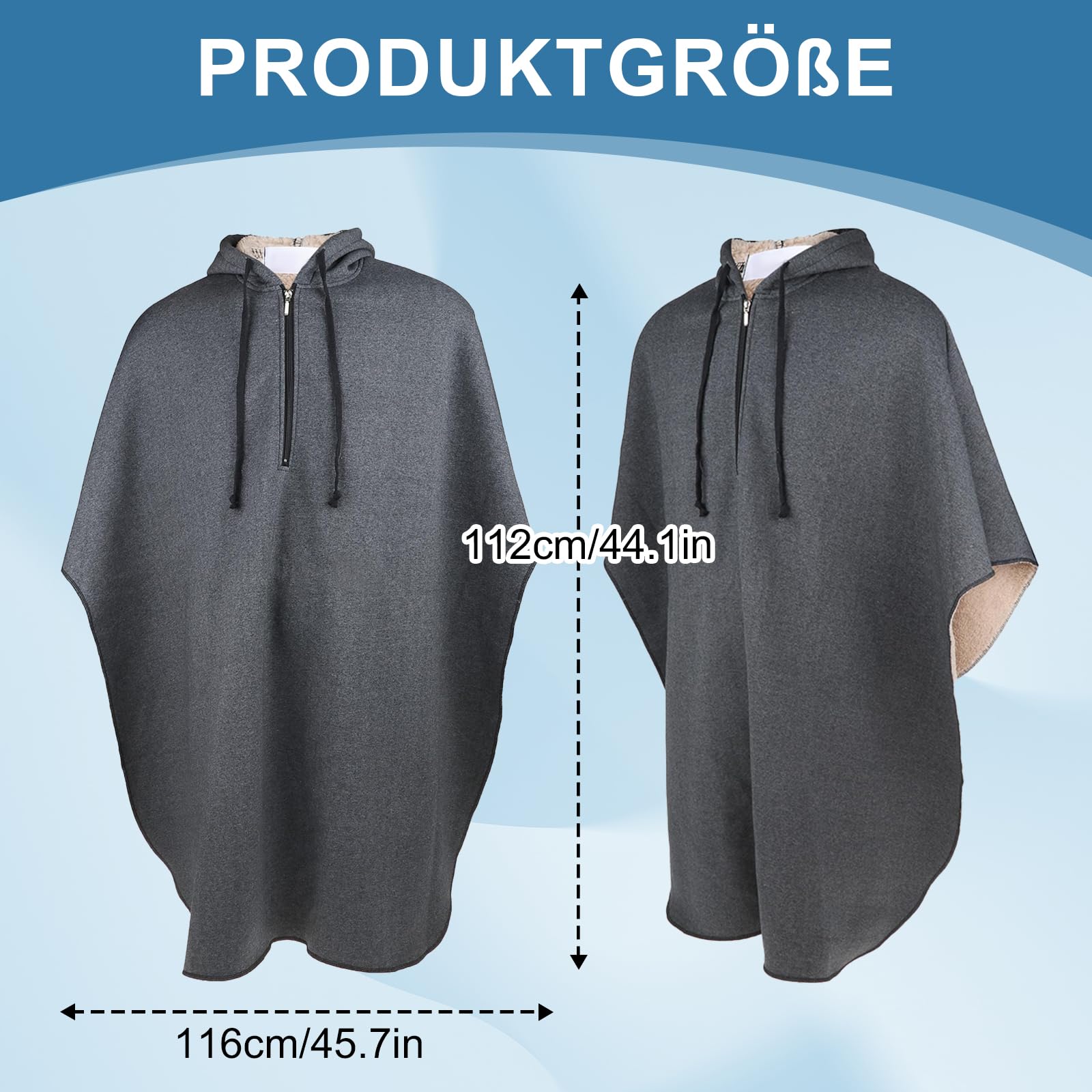 Perfeclan Hot Rollstuhl Ponchos mit Kapuze ärmellose Mäntel für Erwachsene