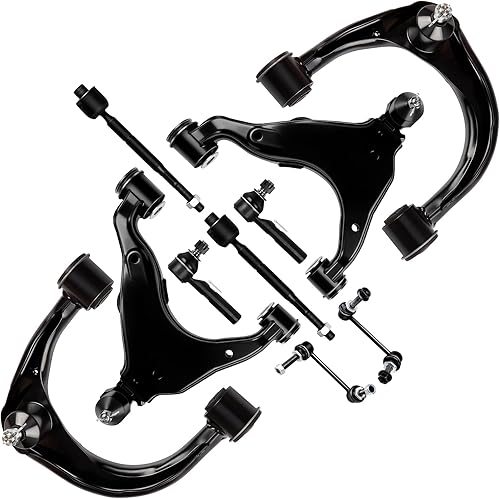 SOSOPART Juego de 10 piezas de suspensión delantera, brazo de control superior inferior, barra de acoplamiento, barra estabilizadora, repuesto para