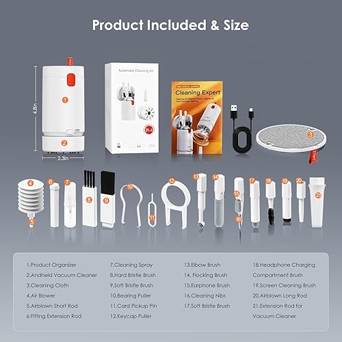 Miniatura 7 de Kit de limpieza 21 en 1 para Airpods, kit de limpieza Leairot para teclado, auriculares, laptop, puerto de carga y pantalla de teléfono iPhone,