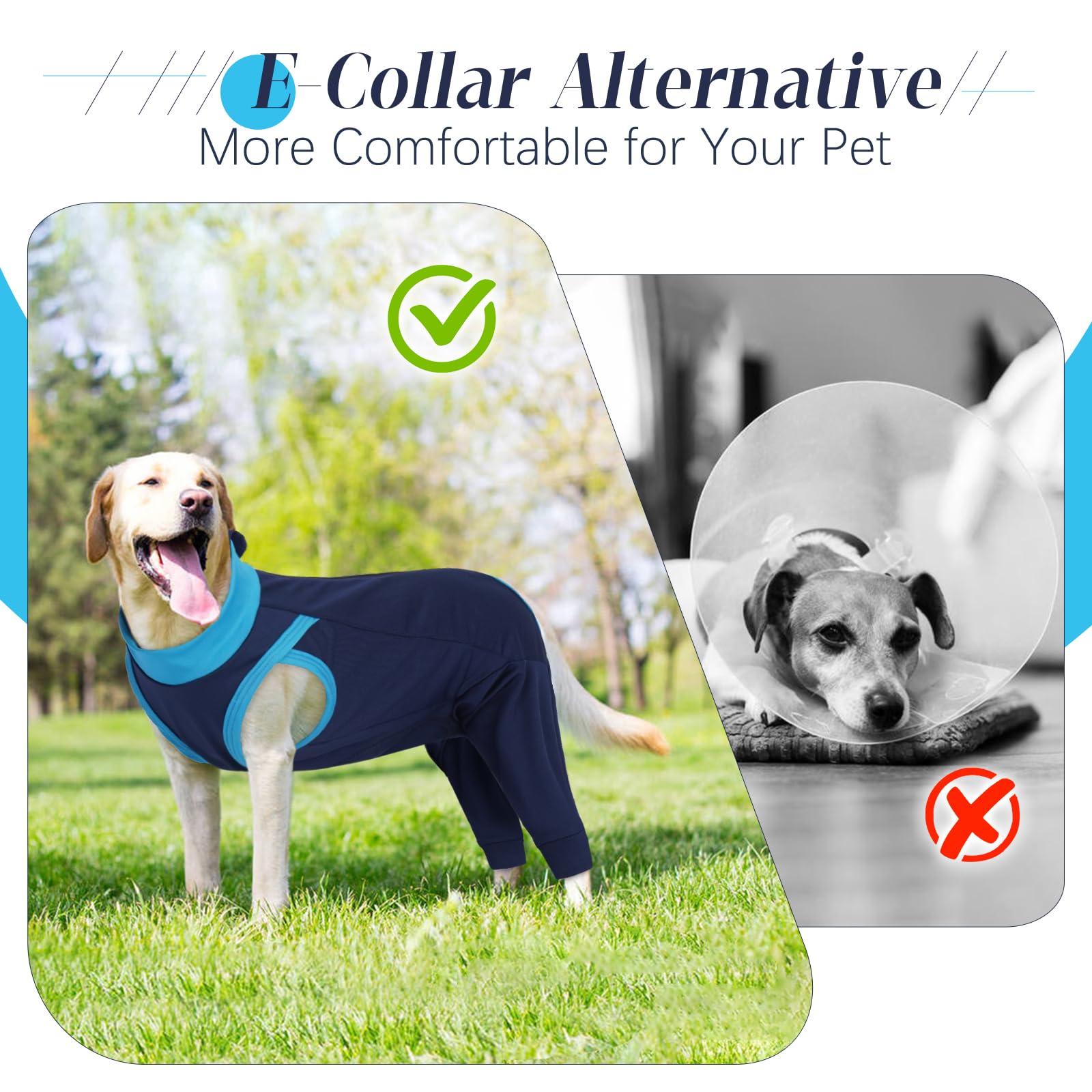 LeLePet Dog Medical Shirt, Post Op Dog Recovery Suit, Male Dogs Neuter Body Suit After Surgery - Image 4