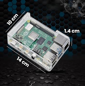 SB Components Raspberry Pi 4 Model B Clear Case - Access to All Ports