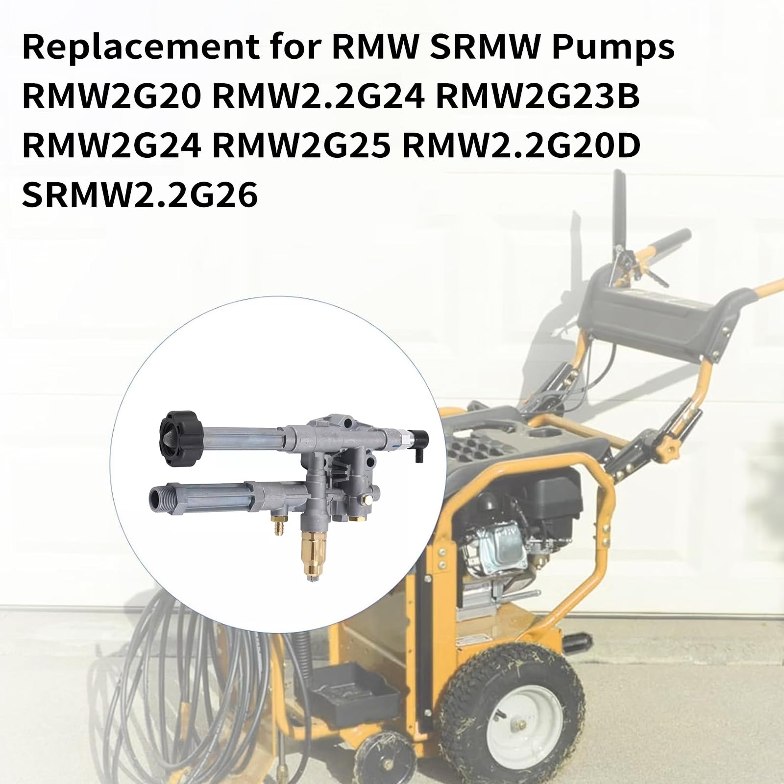 Ensemble de Pompe Complet de Remplacement pour Pompes de Nettoyeur Haute Pression RMW SRMW, Acier Inoxydable Haute durabilité, Connexion Facile pour Le Toit et Le Sol du véhicule