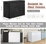 Couverture de congélateur à poitrine - Couvre-congélateur profond imperméable,Fit pour Midea Compact Chest Freezer 7.0 Congélateur de pieds cubiques(33''Lx22.5''W x34''H)