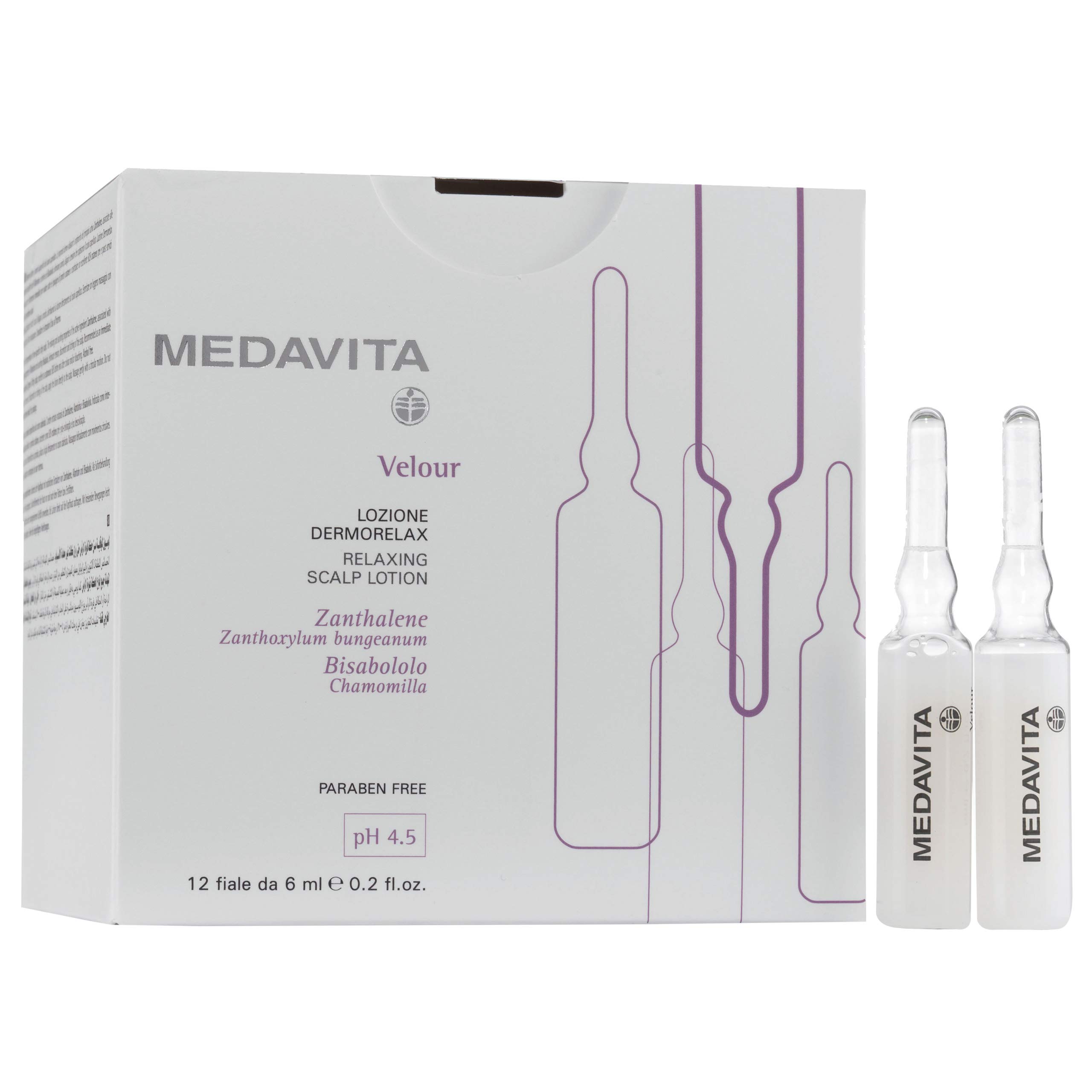 Medavita, Velour, Lozione Dermorelax pH 4.5, 12 fl x 6 ml