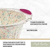 Vista 3 de Trudeau 5118558 - Molde de silicona para hornear con estructura acanalada, tamaño mediano, confeti blanco