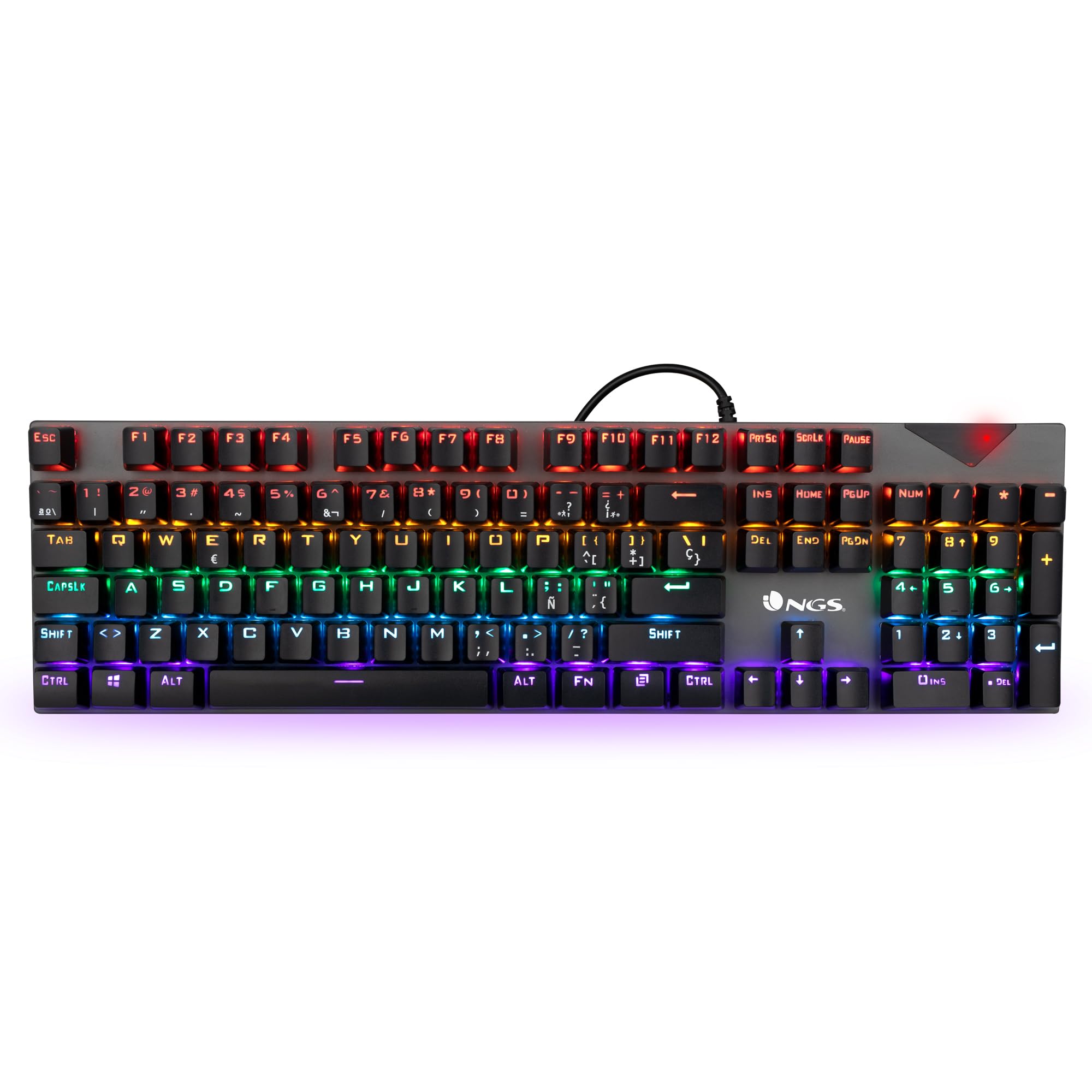 NGS GKX-500 - Tastiera meccanica da gioco con luci RGB, QWERTY Italiano, programmabile, 13 tasti multimediali, compatibile con computer e PS4 / PS5 / XBOX One/XBOX X/S