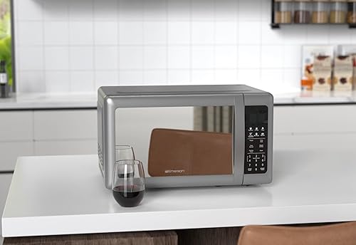 Miniatura 4 de Emerson MW7601SL Horno microondas para encimera con elegante puerta de vidrio con acabado espejo, 700 W, 10 niveles de potencia y 6 ajustes