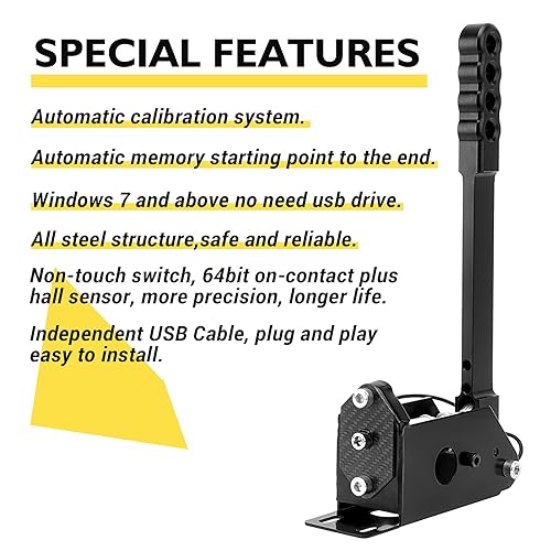 Miniatura 7 de 64 Bit USB PC Racing Sim Handbrake,Compatible with Logitech G27 G29 G920 T500 T300 Linear E Brake for Sim Racing Games DiRT Rally 24,LFS,Project