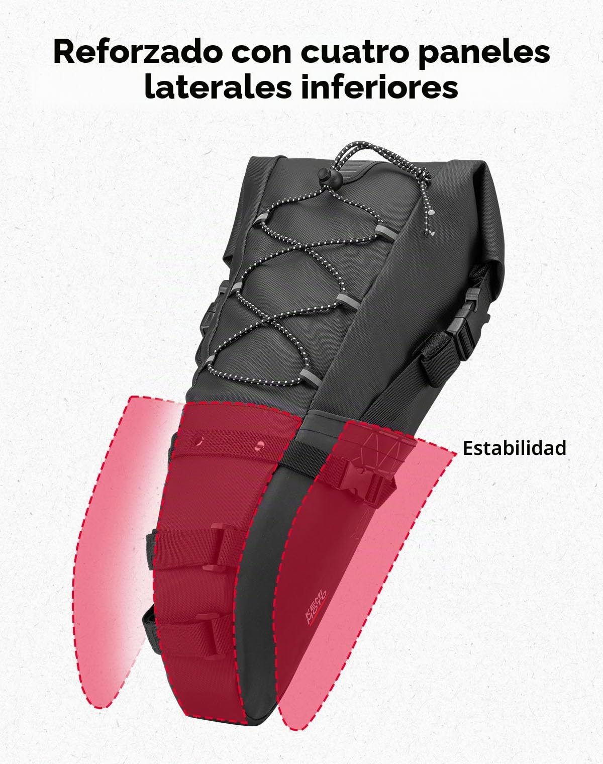 KEMIMOTO 11L Bolsa de Sillín Bicicleta Impermeable, Bolsa Asiento de Bicicleta con Correas de Montaje, para Bicicletas de Carretera, E-Bikes y MTB