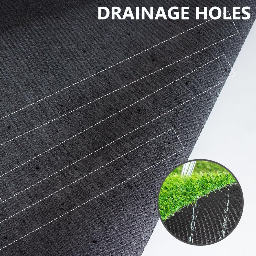 LITA Artificial Grass Rug Outdoor Artificial Turf 1FTX11FT Green Zebra Stripe Fake Grass Mat, 0.8" Pile Height Astroturf Carpet for Patio Balcony Pool Deck Playground Tennis Lawn, Customized Cuttable