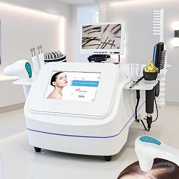 Professional Skin/Hair Scalp Analyzer Machine - 7-in-1 Digital Microscope Detector for Follicle/Acne/Psoriasis Diagnosis, Home Spa Salon & Dermatologist Use