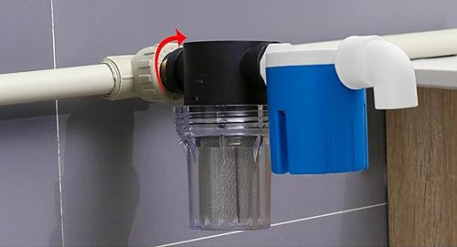 Miniatura 4 de Filtro de agua, filtro de tubo giratorio hembra de 34 pulgadas, cubierta de nailon PA66, cuenco de PC, pantalla de acero inoxidable 304 (malla 40 y