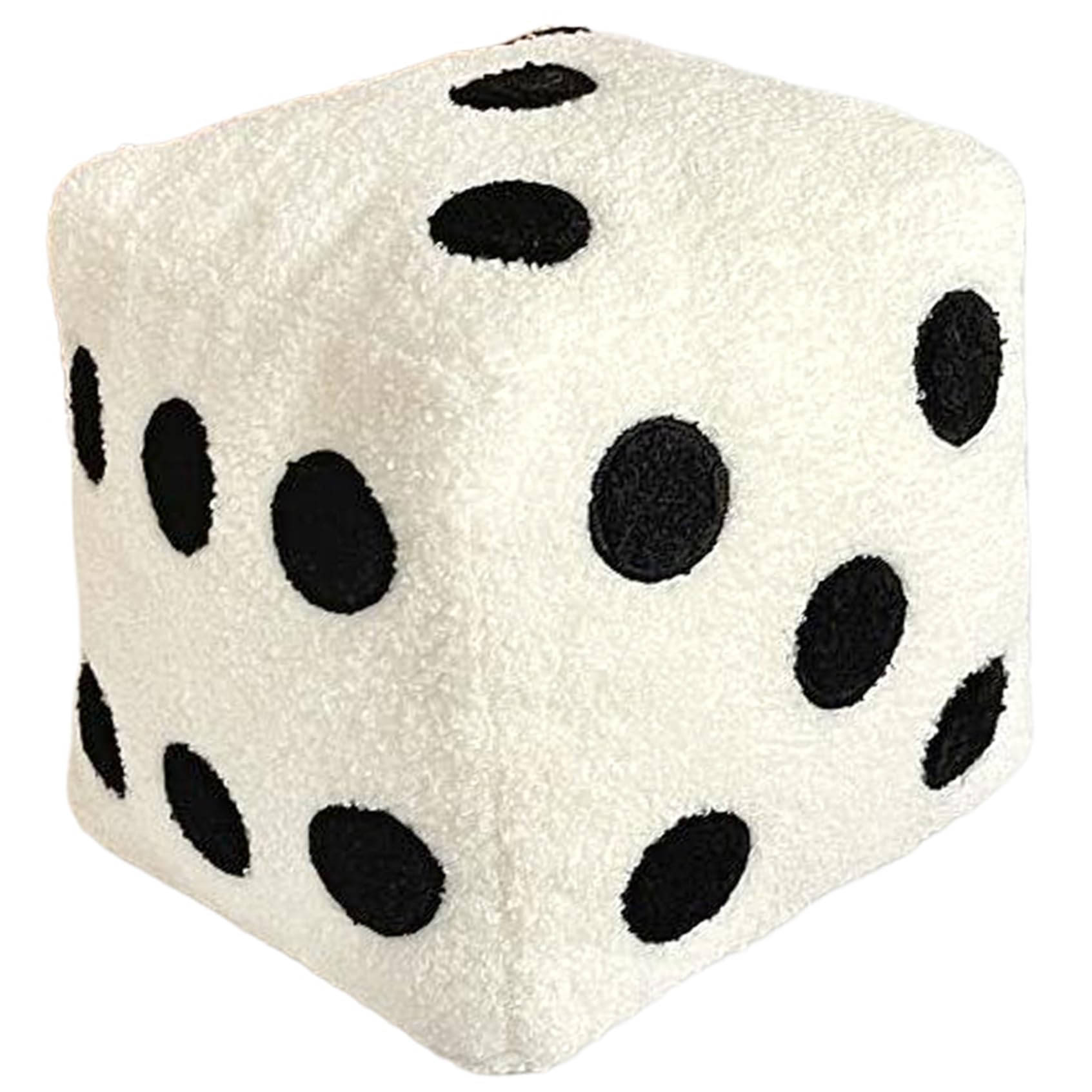 Dice Pillow 8x8" Cute Plush Dice Toy with Loop Velvet & Comfortable Stuffed Big Throwable Creative & Fun Decor for Home Bedroom, Sofa, Coffee Shop Decoration, White — image 1