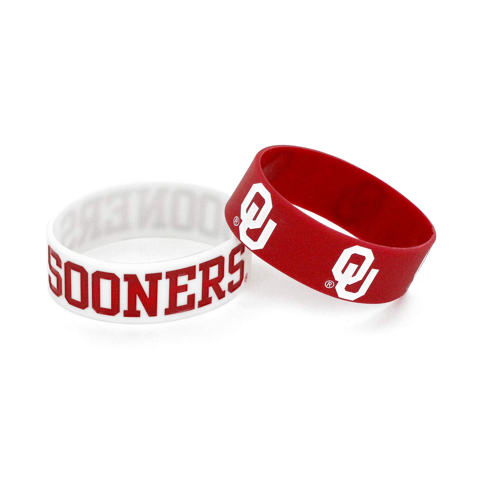 aminco NCAA mens Silicone Rubber Bracelet Set 2-Pack
