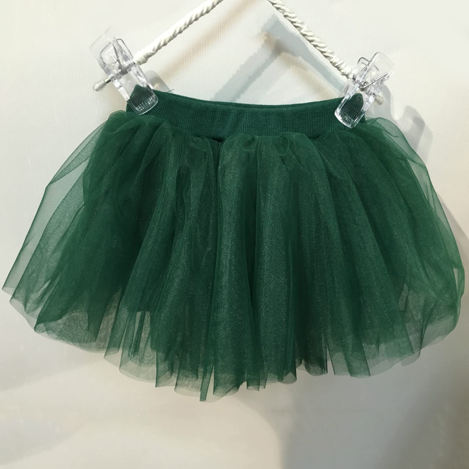 Girls Layered Tutu Tulle Skirt Baby Toddler Girls Elastic Waist Tutu Skirts Princess Skirt Carnival (Green, 6-12 Months)