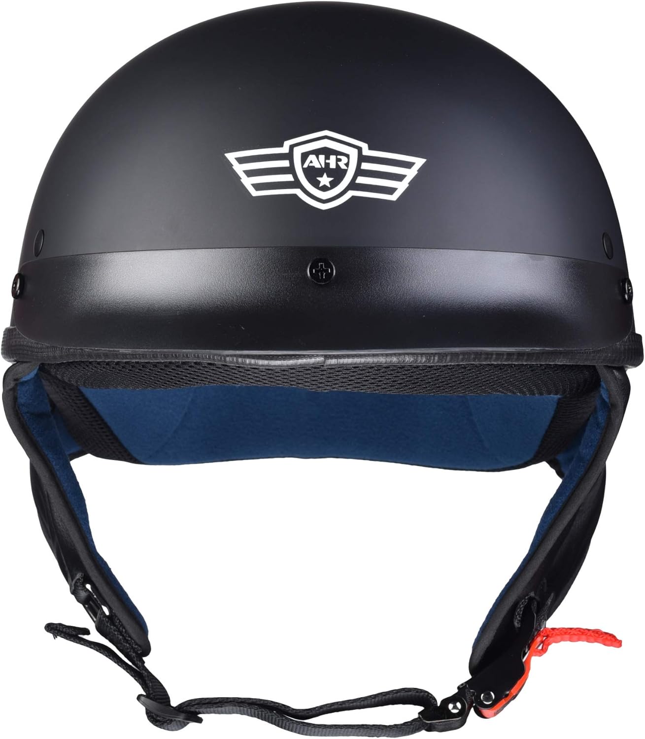 AHR RUN-C Motorcycle Half Face Helmet DOT Approved Motorbike Cruiser Chopper Matt Black S : Automotive