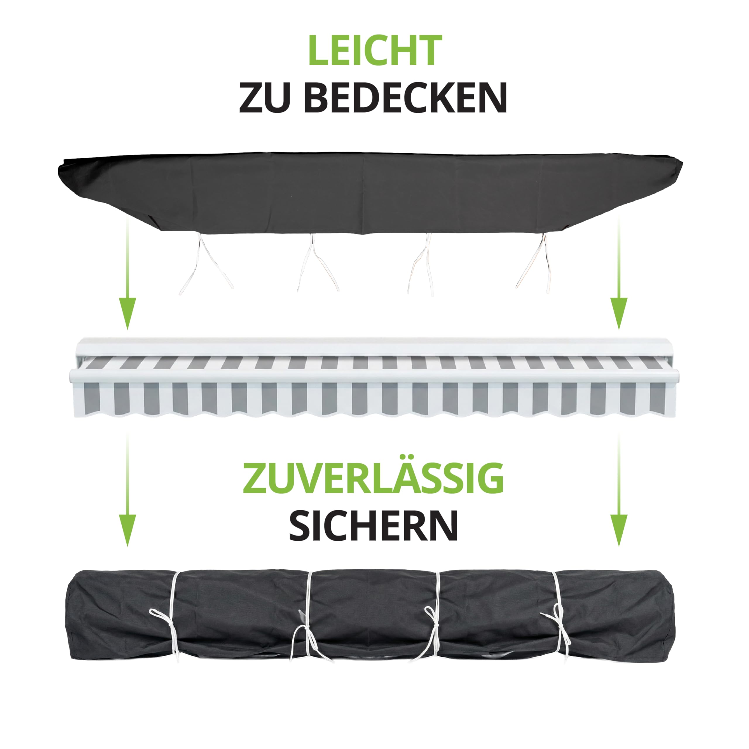 Eclipse Schutzhülle für Vollkassettenmarkisen, Halbkassettenmarkisen und Kassettenmarkisen, zur sicheren Aufbewahrung, Länge Markisenabdeckung: 3.5 Meter