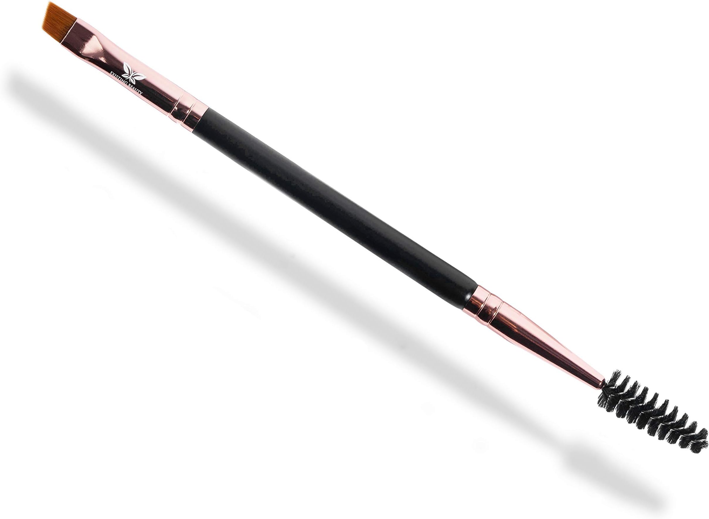 Dual-Ended Eyebrow & Lash Tint Brush – Angled Tip with Spoolie Comb for Henna by Existing Beauty