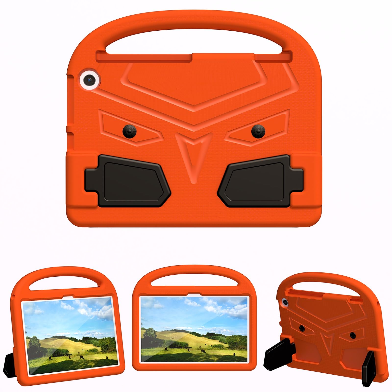 Compatible with Kindle Fire HD 11 Tablet Case (2023) For Kids, Lightweight for Shockproof and Drop Proof EVA Handle (Orange)