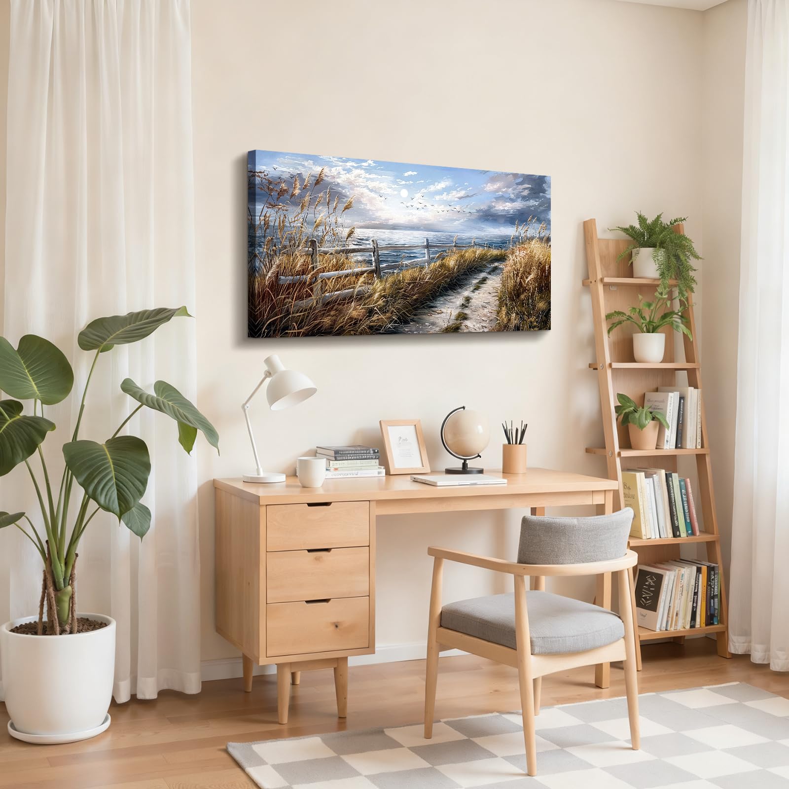 JHHUAMO Cuadros Decorativos Natural Mar Paisaje Salon Dormitorio 59x119 cm