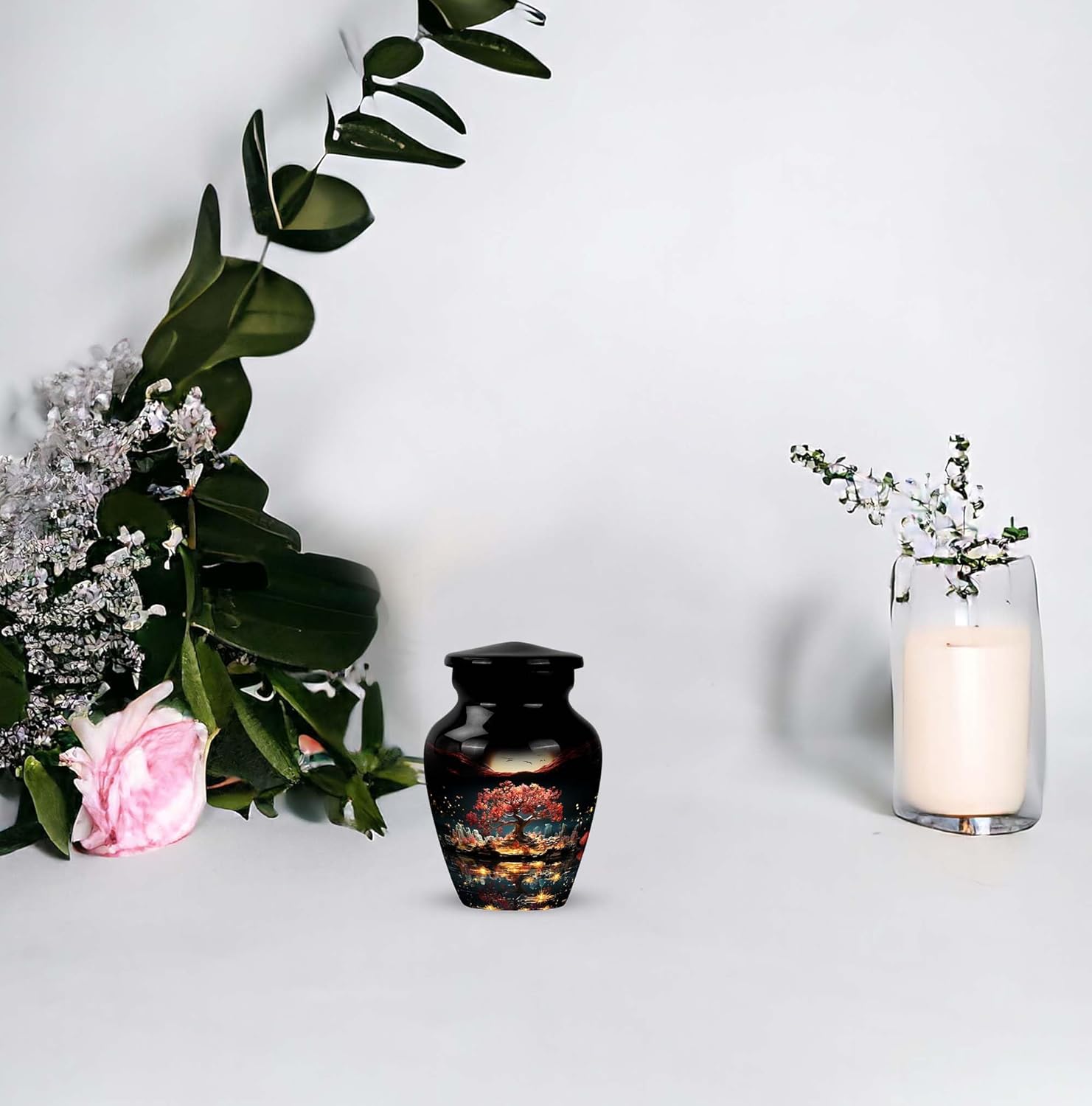 Crimson Eclipse Sanctuary - Little Urns for Human Ashes - Urn Human Ashes - Adult Cremation Urns - Funeral Urns for Human Ashes - Human Remains Urns (Size-3inch,1pcs)