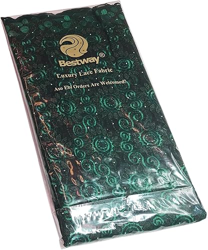 Miniatura 3 de Bestway Tela de encaje de encaje africano bordado de diamantes de imitación de moda, tela de tul francés, fiesta de boda nigeriana, material de