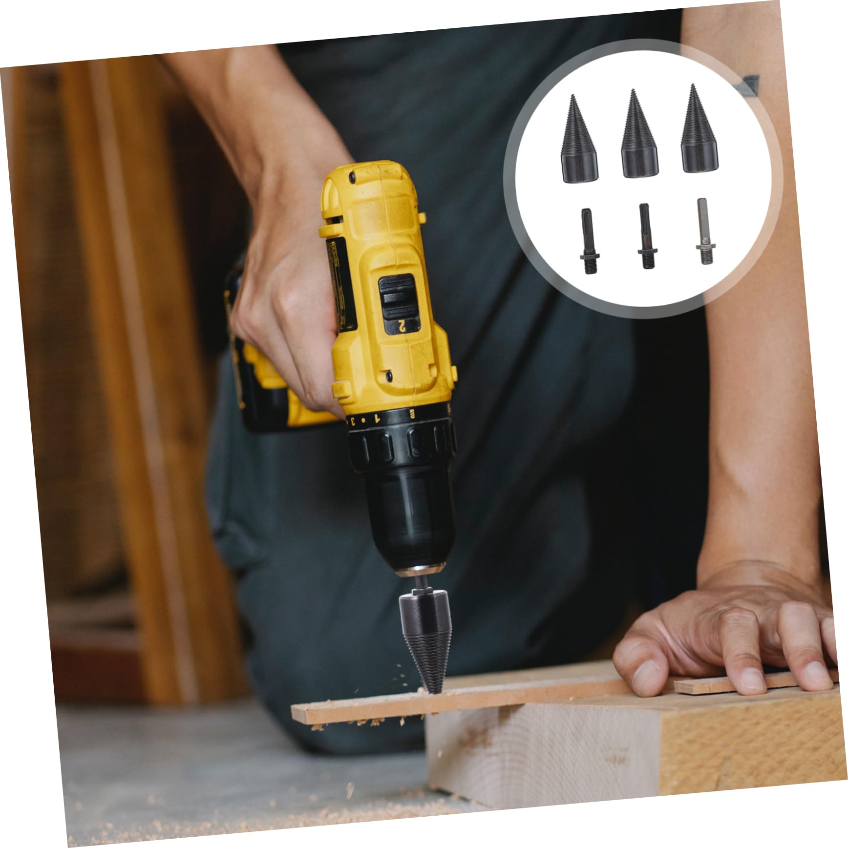 VANZACK Set Di Punte Coniche Per Trapano Punte Per Spaccare La Legna Punte Per Spaccare La Legna Da Ardere Utensili Per La Lavorazione Del Legno