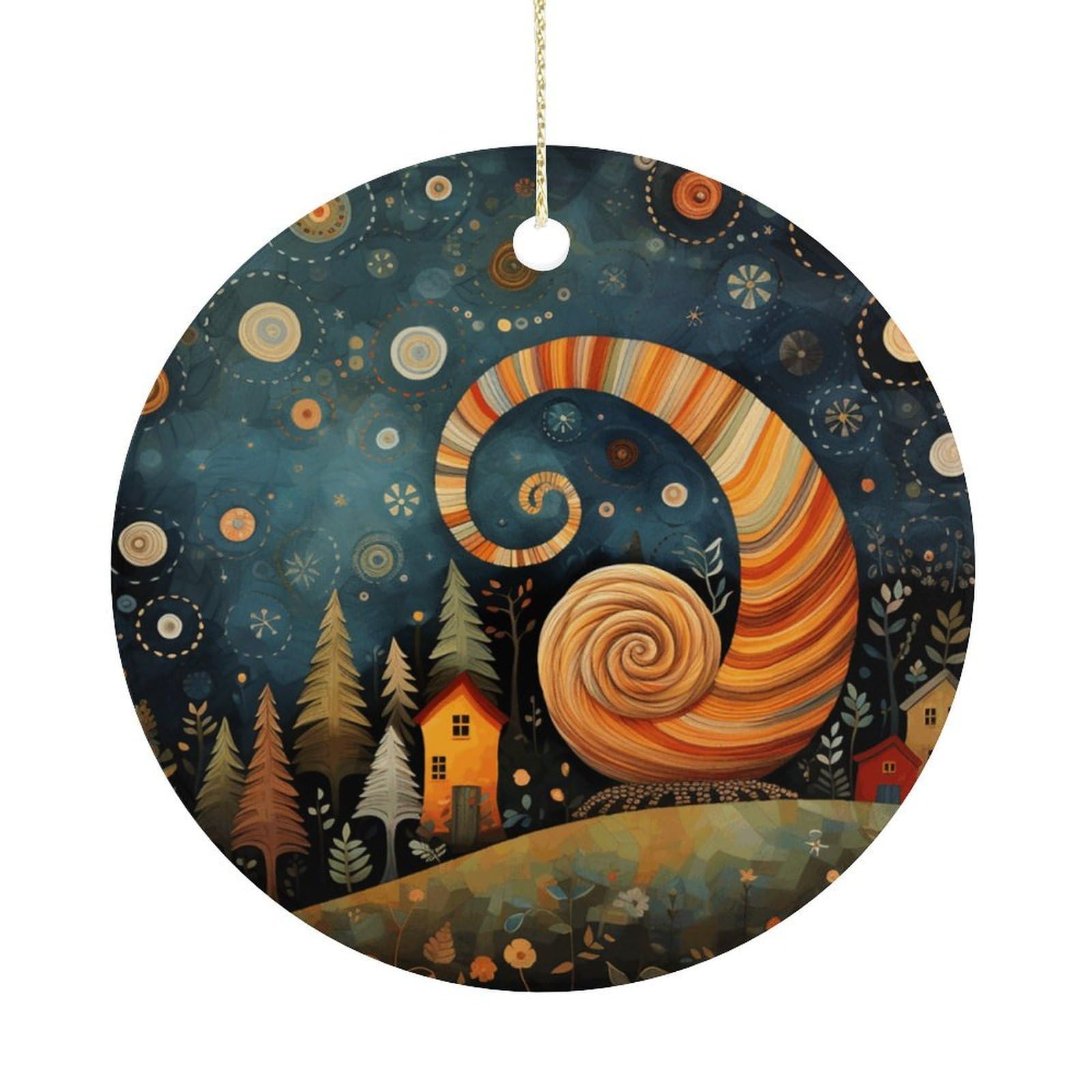 Adfgyerh Women's Style Snail Element Picture Hanging Ceramic Ornaments, Christmas Tree Decorations, Funny Home Decor Gifts For Sisters & Work Best Friends