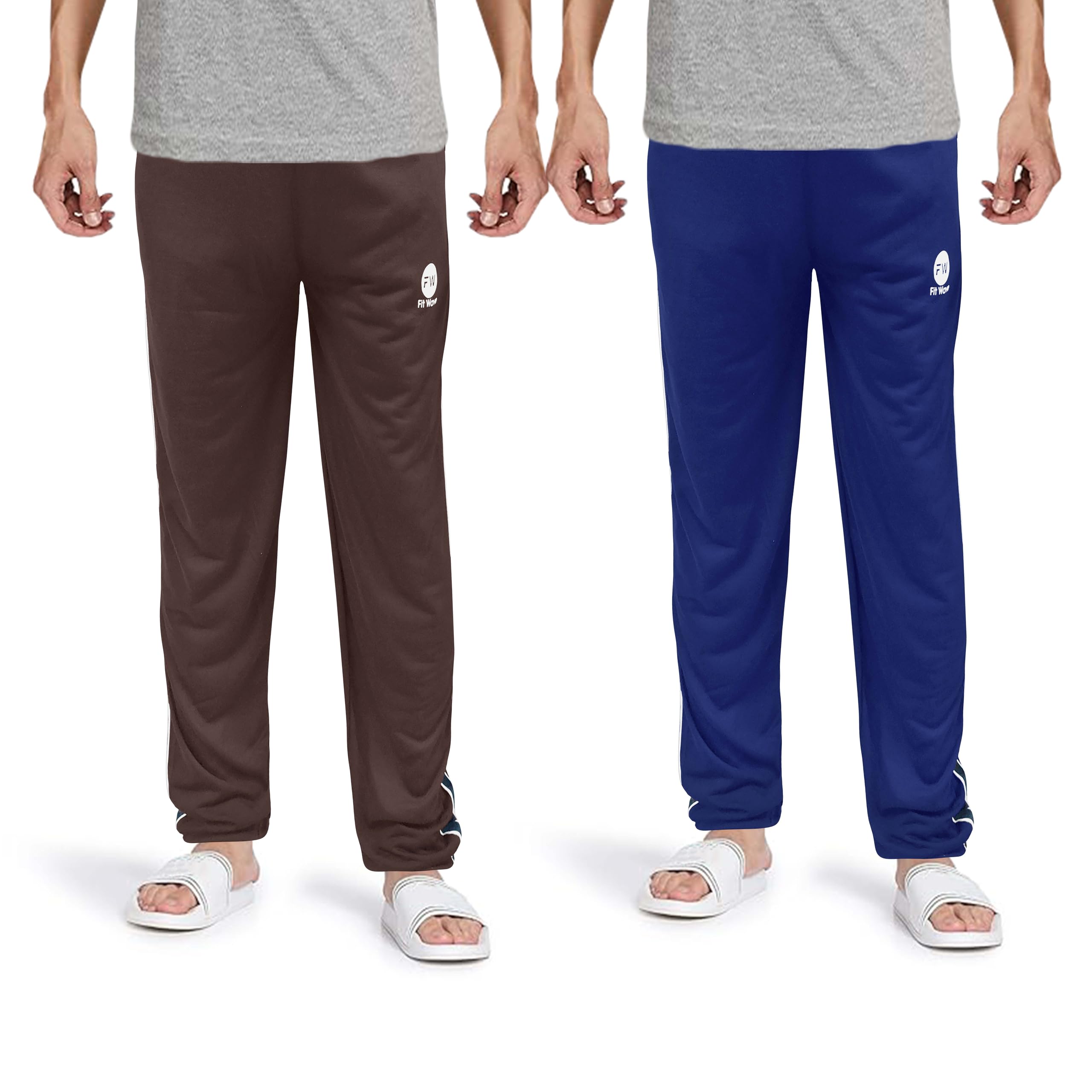 Summer Track Pants for Men Combo Pack of 2 with Front Patch Pockets, Drawstring, Ribbed Waist, Cotton-image-20